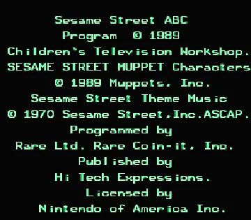 Sesame Street - ABC (USA) screen shot title